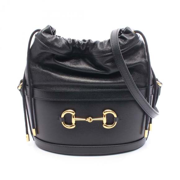 Gucci Handbags - GUCCI Black Leather Horsebit Shoulder Bag